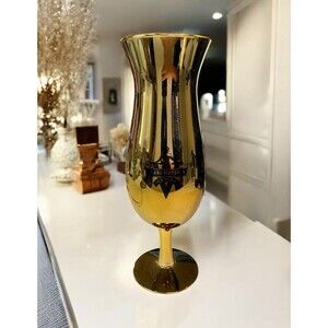 VTG Grand Victoria Casino Hurricane Glass Souvenir Metallic Gold Elgin IL 2000